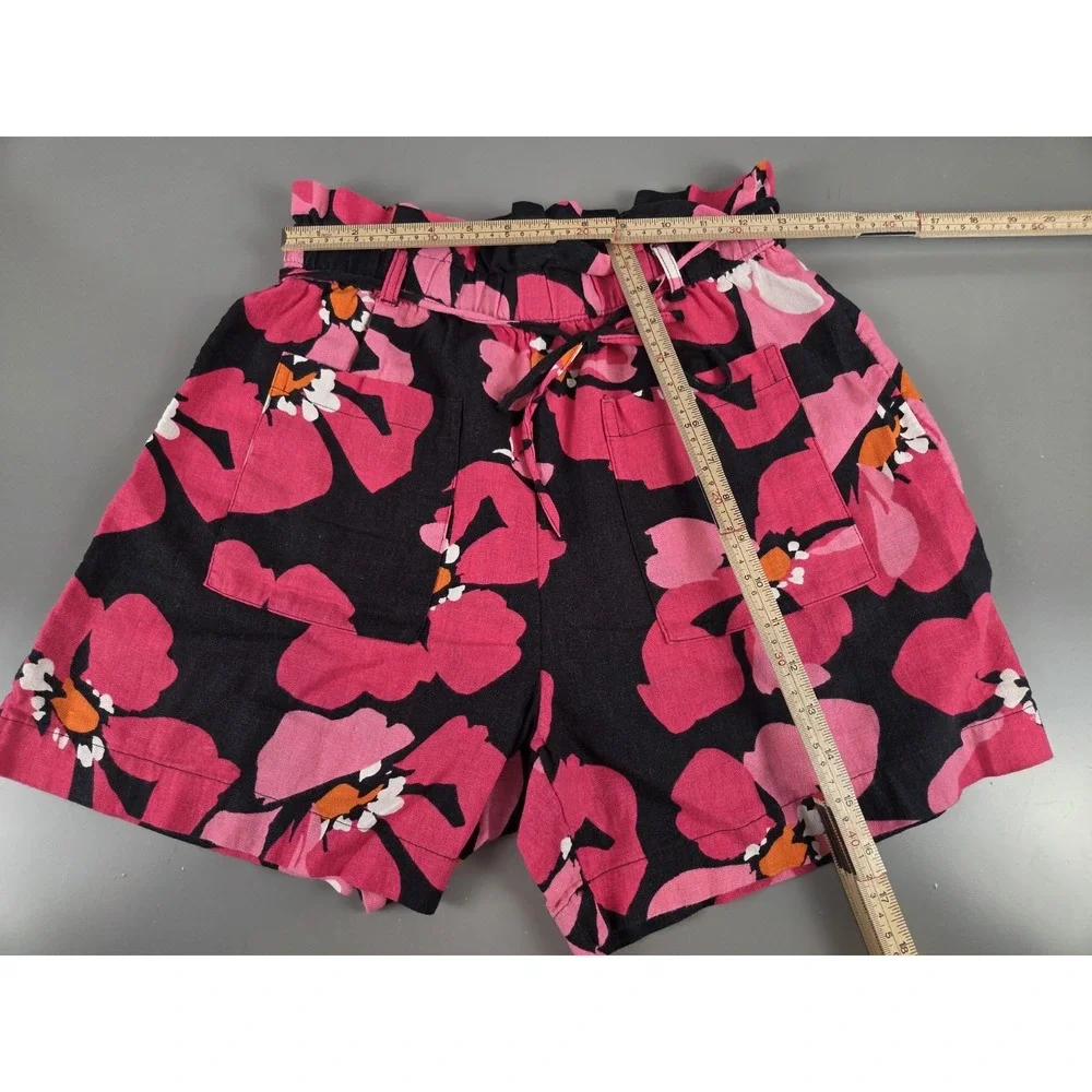 Set of 2 Sz Small Linen Blend Shorts Paperbag High Waist by Who What Wear